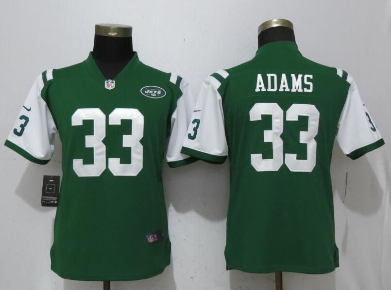 Women New York Jets #33 Adams Green Vapor Untouchable Player Nike Limited NFL Jerseys->women nfl jersey->Women Jersey